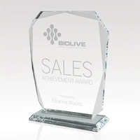 Glass award that stands 7" tall and offers a generous 4"... from ASI 93986...