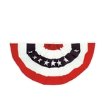 3' x 6' Pleated Fabric Full Fan with Stars