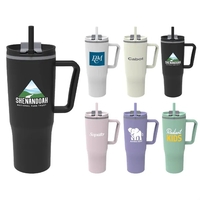 30 oz. Double Wall Plastic Travel Mug w/ Handle & Straw... from ASI 39820...