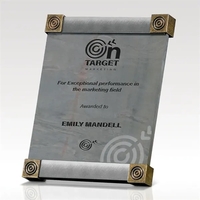 Multi-slate award features brushed graphite trim and gold corner accents.......