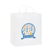 White Kraft shopper bag with twisted paper handles.... from ASI 35290...