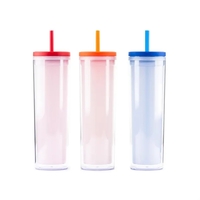 16 ounce color-changing tumbler with colored lid and silicone drinking...