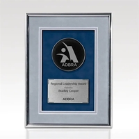 12" x 15" plaque that features a silver frame, shown with... from ASI 93986...