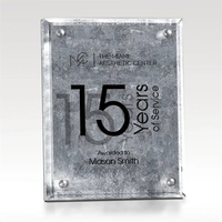 Silver gilded plaque made from glass and resin with a easel... from ASI 93986...