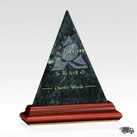 Green marble peak shaped award that features a brass accented cherry... from...