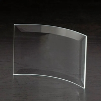 4" x 6" x 0.9" free-standing, clear glass award with curved... from ASI 68507...