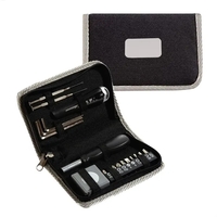 18-piece tool set with screwdrivers, tape measure, Allen wrenches, and...