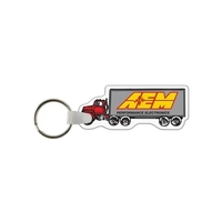 Tractor-trailer shaped vinyl keychain with a split ring.... from ASI 98360...
