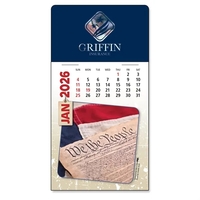 Peel-N-Stick® white vinyl 12-month calendars with full color Americana...