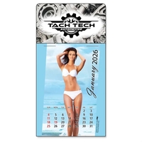 Peel-N-Stick® white vinyl 12-month calendars with full color Swimsuit...