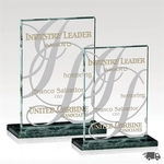 Verde Quatra Jade Glass Plaque w/ Marble Base