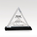 Premium Triangular Jade Glass Award - Marble Base