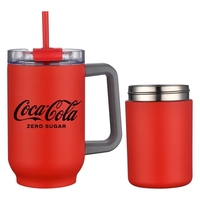 22 oz. vacuum sealed travel mug with can insulators and color... from ASI...