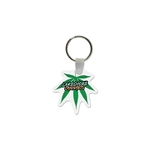 Cannabis Leaf Shaped USA Made Vinyl Keychain