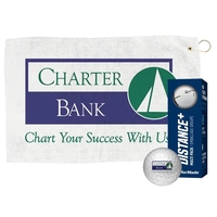 A sleeve of TaylorMade Distance Plus golf balls and a 24"... from ASI 38120...