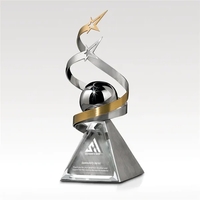 Award crafted from mirrored and brushed stainless steel with jade glass.......