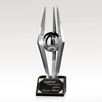 Award sculpture made of stainless steel with a black base and... from ASI...