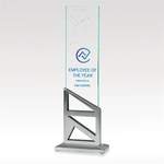 Stages Award - Satin Stainless & Jade Glass Trophy