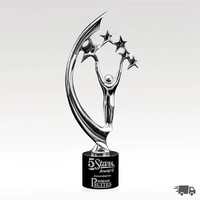 Chrome Sculpture Award on Marble Base - Top Star II