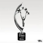 Chrome Sculpture Award on Marble Base - Top Star II
