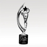 Chrome Sculpture Award on Black Stone Base - Triumph