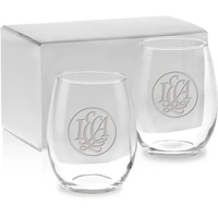 15 oz. Stemless White Wine Gift Set - Etched