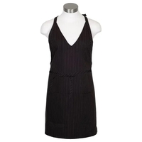 Formal V-Neck Apron with Pinstripes