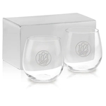 16.75 oz. Stemless Red Wine Gift Set - Etched