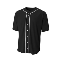 A4 Short Sleeve Full-Button Baseball Top... from ASI 84863 SanMar