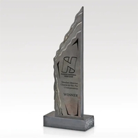 Award that features multi-layer charcoal and multicolored slate; offered in...