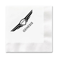 5" x 5" folded white two-ply beverage napkins made in the... from ASI 91880...