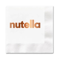 6.5" white folded foil-stamped one-ply luncheon napkin made from recycled...