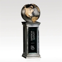 World Globe Award - Metallic Resin & Black Glass - Horizons