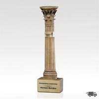 Corinthian Cast Resin Column Award - Antique Sand Finish