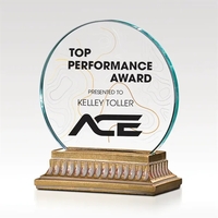 Amity Jade Glass Award - Gold Cast Resin Base