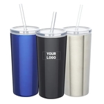 Stainless Steel Tumbler with Straw, 16 oz.