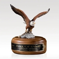 Soaring Eagle Porcelain Sculpture on Walnut Base
