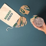 MARBLED LEATHER COASTERS 4PK