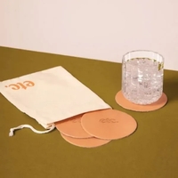 LEATHER COASTERS 4PK