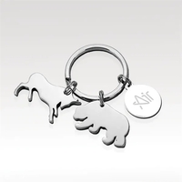 Key chain made from zinc alloy with silver plating with bull... from ASI...