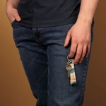 MARBLED LEATHER KEY FOB