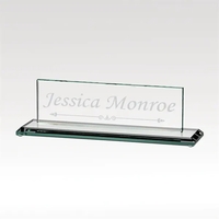 Memorandum Jade Glass Nameplate - Premium Desk Decor