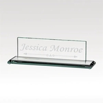 Memorandum Jade Glass Nameplate - Premium Desk Decor