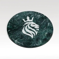 4" coaster made of green marble with customization options.... from ASI 93986...