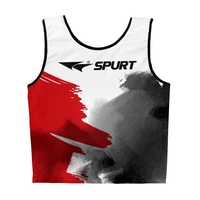 Pinnies made from polyester spandex and dye sublimation printed.... from ASI...