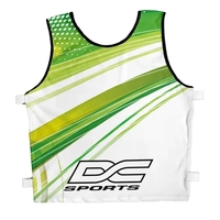 Pinnies made from polyester spandex and dye sublimation printed.... from ASI...