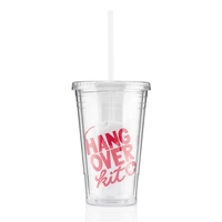 Hangover kit with a16 ounce plastic tumbler with lid, pain reliever,... from...