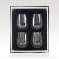 4-piece giftset of 4 matching stemless 17 oz. wine glasses in... from ASI...