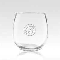 16 oz Stemless Red Wine Glass - Custom Etch Included (4)