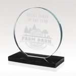 Crius Award - Starphire Glass with Black Marble Base